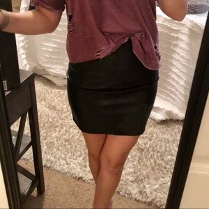 Black Faux leather/Pleather skirt